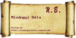 Misángyi Béla névjegykártya